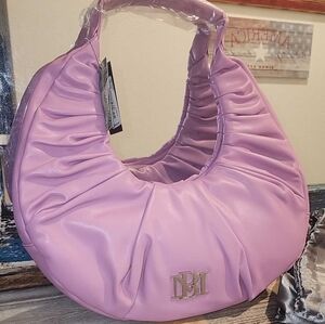 Badgley Mischka, NWT, Pleated Shoulder Bag purplish pink (msrp $129)